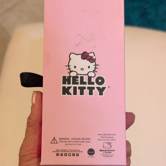 Hello Kitty Gold and Pink Glitter Keychain - Picture 2 of 3